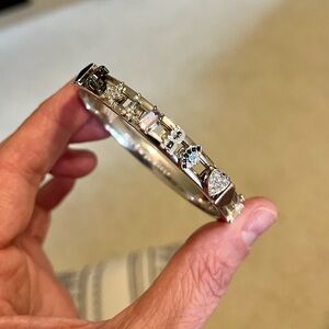 Stella & Dot bangle mini charm slider in silver